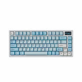 ATK VXE V75 PRO white blue mechanical keyboard, 75% layout, aluminum frame, gradient blue keycaps, TFT screen.